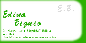 edina bignio business card